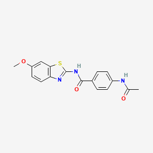 molecular formula C17H15N3O3S B11020496 4-(acetylamino)-N-(6-methoxy-1,3-benzothiazol-2-yl)benzamide 