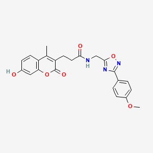 3-(7-hydroxy-4-methyl-2-oxo-2H-chromen-3-yl)-N-{[3-(4-methoxyphenyl)-1,2,4-oxadiazol-5-yl]methyl}propanamide