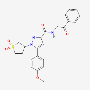 1-(1,1-dioxidotetrahydrothiophen-3-yl)-5-(4-methoxyphenyl)-N-(2-oxo-2-phenylethyl)-1H-pyrazole-3-carboxamide