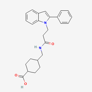 trans-4-({[3-(2-phenyl-1H-indol-1-yl)propanoyl]amino}methyl)cyclohexanecarboxylic acid