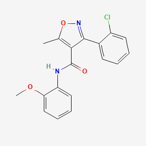 molecular formula C18H15ClN2O3 B11020561 3-(2-chlorophenyl)-N-(2-methoxyphenyl)-5-methyl-1,2-oxazole-4-carboxamide 