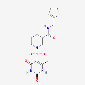 1-[(2,4-dihydroxy-6-methylpyrimidin-5-yl)sulfonyl]-N-(thiophen-2-ylmethyl)piperidine-3-carboxamide