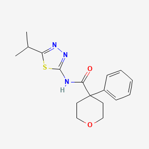 N-(5-isopropyl-1,3,4-thiadiazol-2-yl)-4-phenyltetrahydro-2H-pyran-4-carboxamide