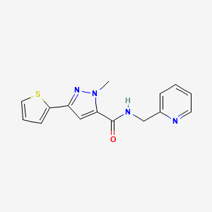 1-methyl-N-(2-pyridylmethyl)-3-(2-thienyl)-1H-pyrazole-5-carboxamide