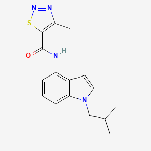 4-methyl-N-[1-(2-methylpropyl)-1H-indol-4-yl]-1,2,3-thiadiazole-5-carboxamide