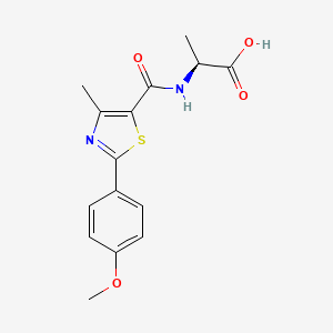 molecular formula C15H16N2O4S B11020587 N-{[2-(4-methoxyphenyl)-4-methyl-1,3-thiazol-5-yl]carbonyl}-L-alanine 