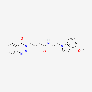 molecular formula C22H23N5O3 B11020592 N-[2-(4-methoxy-1H-indol-1-yl)ethyl]-4-(4-oxo-1,2,3-benzotriazin-3(4H)-yl)butanamide 