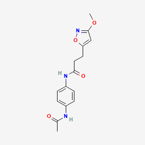 N-[4-(acetylamino)phenyl]-3-(3-methoxy-1,2-oxazol-5-yl)propanamide