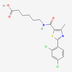 molecular formula C17H18Cl2N2O3S B11020622 6-({[2-(2,4-Dichlorophenyl)-4-methyl-1,3-thiazol-5-yl]carbonyl}amino)hexanoic acid 