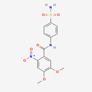 molecular formula C15H15N3O7S B11020647 4,5-dimethoxy-2-nitro-N-(4-sulfamoylphenyl)benzamide 