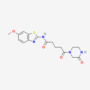 molecular formula C17H20N4O4S B11020652 N-[(2E)-6-methoxy-1,3-benzothiazol-2(3H)-ylidene]-5-oxo-5-(3-oxopiperazin-1-yl)pentanamide 