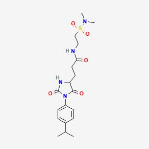 molecular formula C19H28N4O5S B11020657 N-[2-(dimethylsulfamoyl)ethyl]-3-{2,5-dioxo-1-[4-(propan-2-yl)phenyl]imidazolidin-4-yl}propanamide 