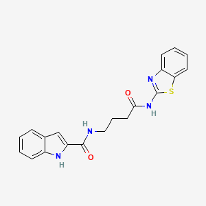 molecular formula C20H18N4O2S B11020680 N-{4-[(2Z)-1,3-benzothiazol-2(3H)-ylideneamino]-4-oxobutyl}-1H-indole-2-carboxamide 