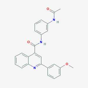 molecular formula C25H21N3O3 B11020707 N-[3-(acetylamino)phenyl]-2-(3-methoxyphenyl)quinoline-4-carboxamide 