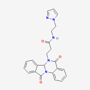 3-(5,11-dioxo-6a,11-dihydroisoindolo[2,1-a]quinazolin-6(5H)-yl)-N-[2-(1H-pyrazol-1-yl)ethyl]propanamide