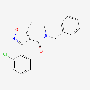 molecular formula C19H17ClN2O2 B11020756 N-benzyl-3-(2-chlorophenyl)-N,5-dimethyl-1,2-oxazole-4-carboxamide 