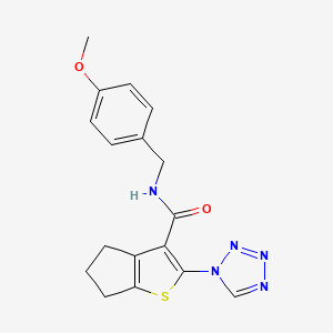 molecular formula C17H17N5O2S B11020764 N-(4-methoxybenzyl)-2-(1H-tetrazol-1-yl)-5,6-dihydro-4H-cyclopenta[b]thiophene-3-carboxamide 