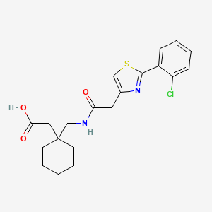 {1-[({[2-(2-Chlorophenyl)-1,3-thiazol-4-yl]acetyl}amino)methyl]cyclohexyl}acetic acid