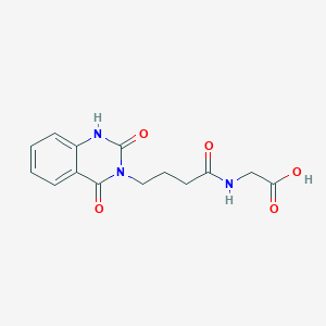 molecular formula C14H15N3O5 B11020798 N-[4-(2-hydroxy-4-oxoquinazolin-3(4H)-yl)butanoyl]glycine 