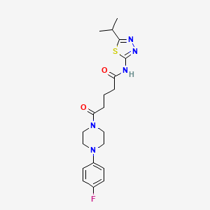 5-[4-(4-fluorophenyl)piperazin-1-yl]-5-oxo-N-[(2E)-5-(propan-2-yl)-1,3,4-thiadiazol-2(3H)-ylidene]pentanamide