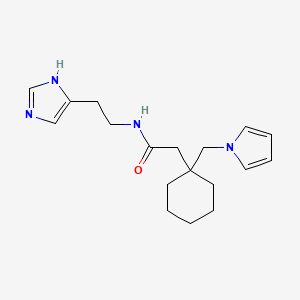 molecular formula C18H26N4O B11020808 N-[2-(1H-imidazol-5-yl)ethyl]-2-[1-(1H-pyrrol-1-ylmethyl)cyclohexyl]acetamide 