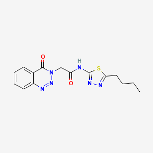 molecular formula C15H16N6O2S B11020817 N-[(2E)-5-butyl-1,3,4-thiadiazol-2(3H)-ylidene]-2-(4-oxo-1,2,3-benzotriazin-3(4H)-yl)acetamide 