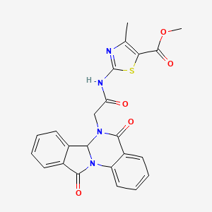 methyl 2-{[(5,11-dioxo-6a,11-dihydroisoindolo[2,1-a]quinazolin-6(5H)-yl)acetyl]amino}-4-methyl-1,3-thiazole-5-carboxylate