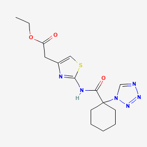 ethyl [2-({[1-(1H-tetrazol-1-yl)cyclohexyl]carbonyl}amino)-1,3-thiazol-4-yl]acetate