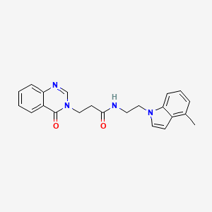 N-[2-(4-methyl-1H-indol-1-yl)ethyl]-3-(4-oxoquinazolin-3(4H)-yl)propanamide