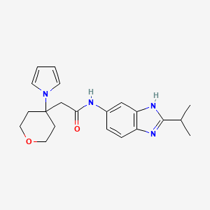 N-[2-(propan-2-yl)-1H-benzimidazol-6-yl]-2-[4-(1H-pyrrol-1-yl)tetrahydro-2H-pyran-4-yl]acetamide