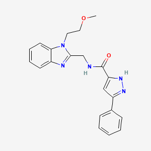 N-{[1-(2-methoxyethyl)-1H-benzimidazol-2-yl]methyl}-5-phenyl-1H-pyrazole-3-carboxamide