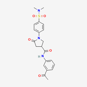 N-(3-acetylphenyl)-1-[4-(dimethylsulfamoyl)phenyl]-5-oxopyrrolidine-3-carboxamide