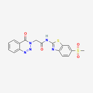 N-[(2Z)-6-(methylsulfonyl)-1,3-benzothiazol-2(3H)-ylidene]-2-(4-oxo-1,2,3-benzotriazin-3(4H)-yl)acetamide