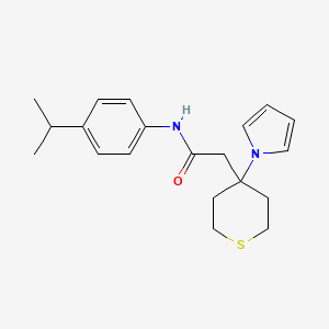 N-[4-(propan-2-yl)phenyl]-2-[4-(1H-pyrrol-1-yl)tetrahydro-2H-thiopyran-4-yl]acetamide