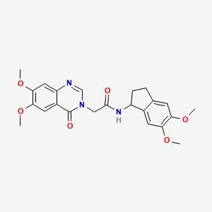 molecular formula C23H25N3O6 B11021010 N-(5,6-dimethoxy-2,3-dihydro-1H-inden-1-yl)-2-(6,7-dimethoxy-4-oxoquinazolin-3(4H)-yl)acetamide 