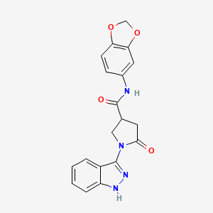 N-(1,3-benzodioxol-5-yl)-1-(1H-indazol-3-yl)-5-oxopyrrolidine-3-carboxamide