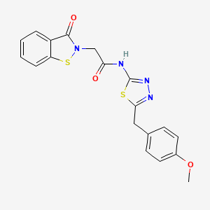 N-[(2Z)-5-(4-methoxybenzyl)-1,3,4-thiadiazol-2(3H)-ylidene]-2-(3-oxo-1,2-benzothiazol-2(3H)-yl)acetamide