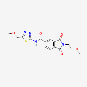 molecular formula C16H16N4O5S B11021048 2-(2-methoxyethyl)-N-[(2E)-5-(methoxymethyl)-1,3,4-thiadiazol-2(3H)-ylidene]-1,3-dioxo-2,3-dihydro-1H-isoindole-5-carboxamide 