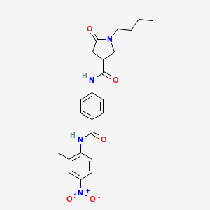 molecular formula C23H26N4O5 B11021074 1-butyl-N-{4-[(2-methyl-4-nitrophenyl)carbamoyl]phenyl}-5-oxopyrrolidine-3-carboxamide 