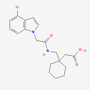 [1-({[(4-bromo-1H-indol-1-yl)acetyl]amino}methyl)cyclohexyl]acetic acid