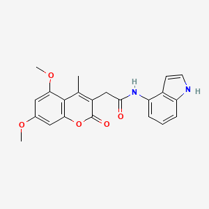 molecular formula C22H20N2O5 B11021092 2-(5,7-dimethoxy-4-methyl-2-oxo-2H-chromen-3-yl)-N-(1H-indol-4-yl)acetamide 