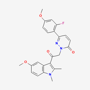 molecular formula C24H22FN3O4 B11021114 6-(2-fluoro-4-methoxyphenyl)-2-[2-(5-methoxy-1,2-dimethyl-1H-indol-3-yl)-2-oxoethyl]pyridazin-3(2H)-one 