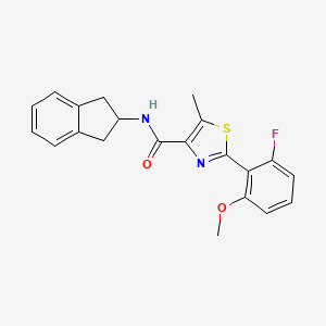 N-(2,3-dihydro-1H-inden-2-yl)-2-(2-fluoro-6-methoxyphenyl)-5-methyl-1,3-thiazole-4-carboxamide