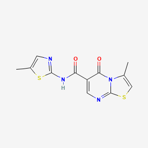 molecular formula C12H10N4O2S2 B11021142 3-methyl-N-(5-methyl-1,3-thiazol-2-yl)-5-oxo-5H-[1,3]thiazolo[3,2-a]pyrimidine-6-carboxamide 