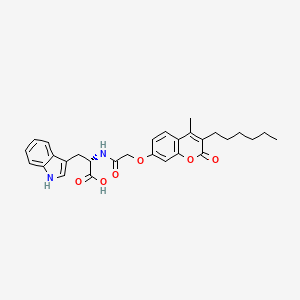 N-{[(3-hexyl-4-methyl-2-oxo-2H-chromen-7-yl)oxy]acetyl}-L-tryptophan