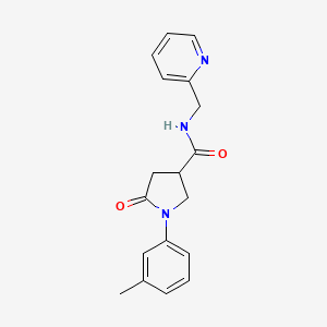 1-(3-methylphenyl)-5-oxo-N-(pyridin-2-ylmethyl)pyrrolidine-3-carboxamide