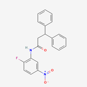 molecular formula C21H17FN2O3 B11021172 N-(2-fluoro-5-nitrophenyl)-3,3-diphenylpropanamide 