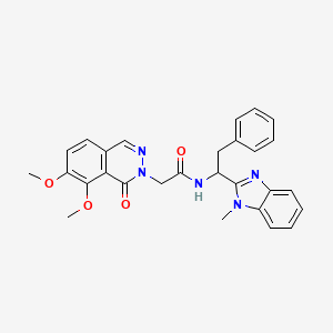 molecular formula C28H27N5O4 B11021213 2-(7,8-dimethoxy-1-oxophthalazin-2(1H)-yl)-N-[1-(1-methyl-1H-benzimidazol-2-yl)-2-phenylethyl]acetamide 