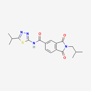 2-(2-methylpropyl)-1,3-dioxo-N-[(2E)-5-(propan-2-yl)-1,3,4-thiadiazol-2(3H)-ylidene]-2,3-dihydro-1H-isoindole-5-carboxamide