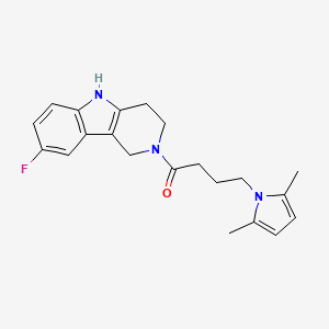 molecular formula C21H24FN3O B11021250 4-(2,5-dimethyl-1H-pyrrol-1-yl)-1-(8-fluoro-1,3,4,5-tetrahydro-2H-pyrido[4,3-b]indol-2-yl)butan-1-one 